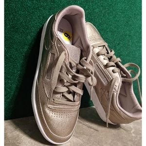 Reebok Classic shoes metallic gold womens size 9